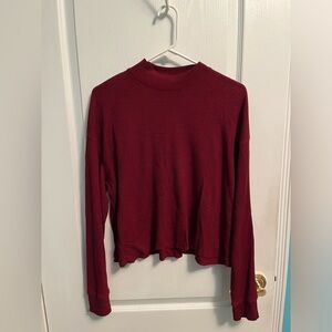 Hollister Size Small Red Long Sleeve Waffle Knit Top